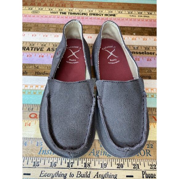 NEW Twisted X 13 Girls Brown Loafer Slip On Chocolate Shimmer Glitter Youth - Picture 5 of 14